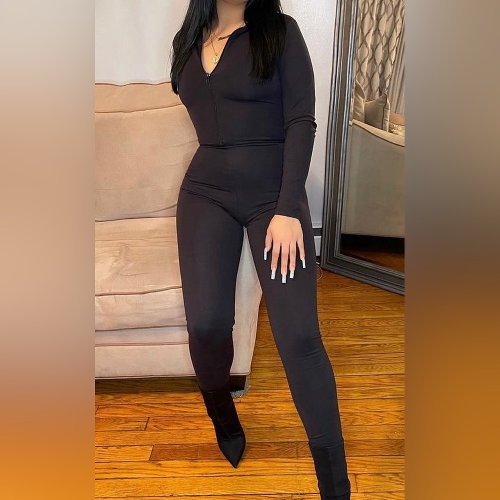 Custom Made Romper- Black , Double Layer - Size L… - image 1